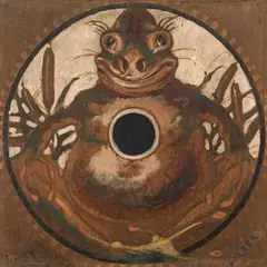 Frog by Ferdinand Lorber, oil on wood panel, unframed, sold Jun 2019