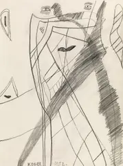 Fritz Koller, Untitled, graphite on paper; framed