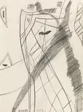 Fritz Koller, Untitled, graphite on paper; framed