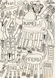 August Walla, Cirkus!, pencil on paper; framed
