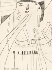Fritz Koller, Untitled, 1981, graphite on paper; framed