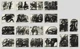 Arnulf Rainer, Wahnhall I ( complete portfolio), 1967, offset lithography (with the use of drawings on Ultraphan)