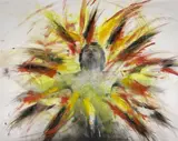 Arnulf Rainer, Grosse Strahlung, mixed media on silver-gelatin print; framed