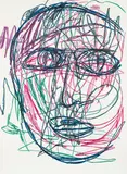 Otto Zitko, Head, 2003, oil crayon on aluminum; unframed
