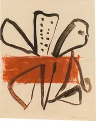 Untitled by Siegfried Anzinger, 1979, mixed media on paper; framed, sold Jun 2019
