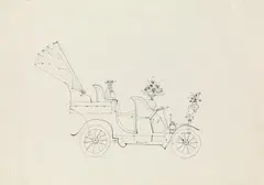 Paul Flora, Carriage, 1957, India ink on paper; unframed