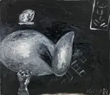 Kurt "kappa" Kocherscheidt, Whiteleg, 1983, oil on canvas; framed
