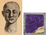 Oswald Oberhuber, 1 mixed lot of 2 paper works, paper collage, scratched on paper; framed