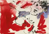 Otto Muehl, Untitled (Lying nude), 1983, mixed media on paper; framed