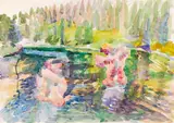 Maria Lassnig, Die Königsfischer