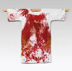 Malhemd by Hermann Nitsch, 1990, mixed media on textile, sold Jun 2019