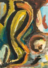 Untitled by Hubert Schmalix, 1983, mixed media on paper; framed, sold Jun 2019