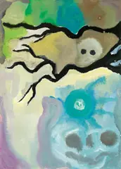 Untitled by Hubert Schmalix, 1984, gouache on paper; unframed, sold Jun 2019