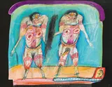 Franz Ringel, Untitled, 1975, mixed media on paper; framed