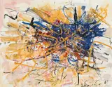 Hans Staudacher, Untitled, mixed media on paper; framed