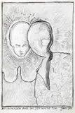 Günter Brus, Mit lachendem Auge das Düstereste tun., 1986, mixed media on paper; framed