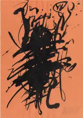 Markus Prachensky, Untitled, India ink on paper; framed