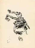 Max Weiler, Welke Pflanzen, 1950, pen in India ink on paper; unframed