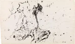 Max Weiler, Untitled, 1981, brush in India ink on "Waldviertler paper"; framed