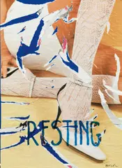 Resting by Rotella, collage, mixed media on canvas; framed, offered Jun 2019