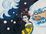Berenice Darrer, 15 Views of the Great Wave, no. 8, 2006, oil on canvas; unframed