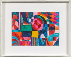 Franz West, Untitled, 1972, gouache on paper; framed; artist's frame