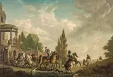 Philips Wouwerman, Departure of a hawking party, oil on canvas