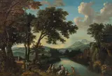 Nicolas Poussin, Healing of Naaman by the prophet Elisäus, oil on panel, parqueted