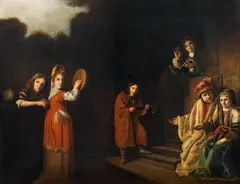 Cornelis Bisschop, Family portrait with music scene, oil on canvas