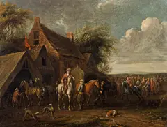 Barent Gael, Riding society, oil on canvas