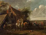 Barent Gael, Riding society, oil on canvas