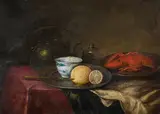 Willem Kalf, Still life with lobster, oil on canvas