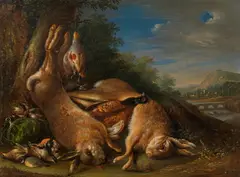 August Friedrich, Hunting still life, oil on panel