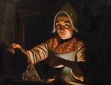 Wolfgang Heimbach, The gilder, oil on canvas