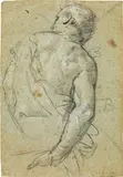 Figure study by called Paolo Veronese Paolo Caliari, chalk in black and white, unframed, sold Apr 2019