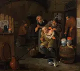 Egbert van Heemskerck, At the doctor's, oil on canvas