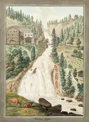 Andreas Nesselthaler, Waterfall at Gastein, c. 1800, gouache on paper