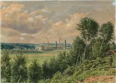 Jakob Alt, Soda factory in Hruschau (Silesia), family property Miller-Aichholz, 1854, watercolour on paper
