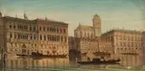 August von Siegen, Venice, Canal Grande, oil on panel