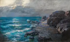 Otto Robert Nowak, Seashore near Castelnuovo, oil on canvas