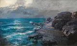 Otto Robert Nowak, Seashore near Castelnuovo, oil on canvas