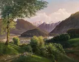 Raimund Mössmer, View of Bad Ischl and Dachstein, c. 1870, oil on canvas