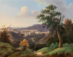 Joseph Jonas, View of a castle complex, oil on canvas