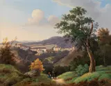 Joseph Jonas, View of a castle complex, oil on canvas