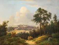 Joseph Jonas, View of a monastery complex, oil on canvas