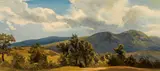 Melchior Fritsch, Landscape of Hinterbrühl's surrounding area, oil on paper on canvas