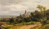 Ludwig Halauska, View of S. Andrä in front of the Hagenthal, 1880, oil on canvas