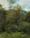 Emil Jakob Schindler Circle of, Forest landscape, oil on canvas