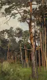 Marie Egner, Pine forest, verso: Meadow flowers