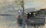 Marie Egner, The last mailboat ("letzte Post") in Meersburg at Lake Constance